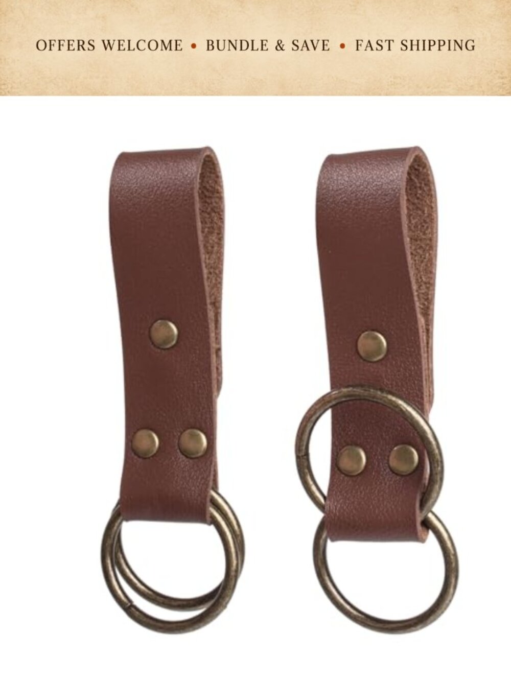 Leather Detachable Keyring Hook Strap Medieval Waist Belt Accessory